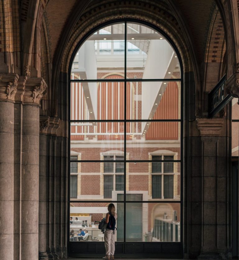 glass arched front door