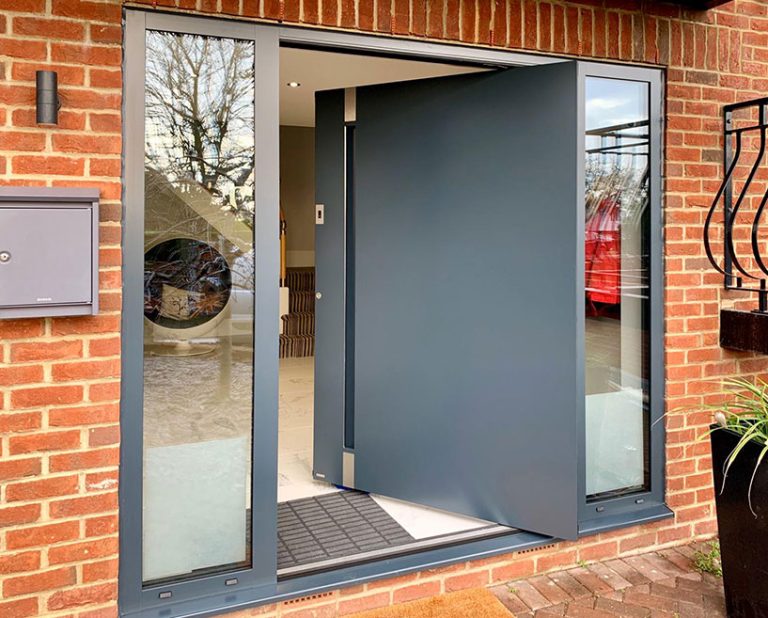 aluminum exterior pivot door