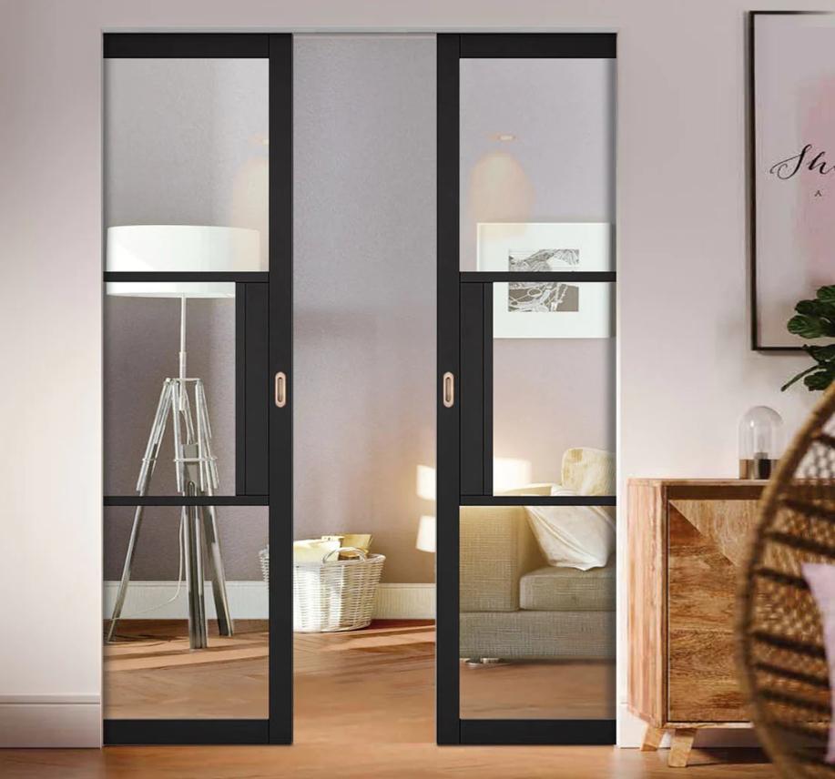 aluminum french pocket door glass pocket door