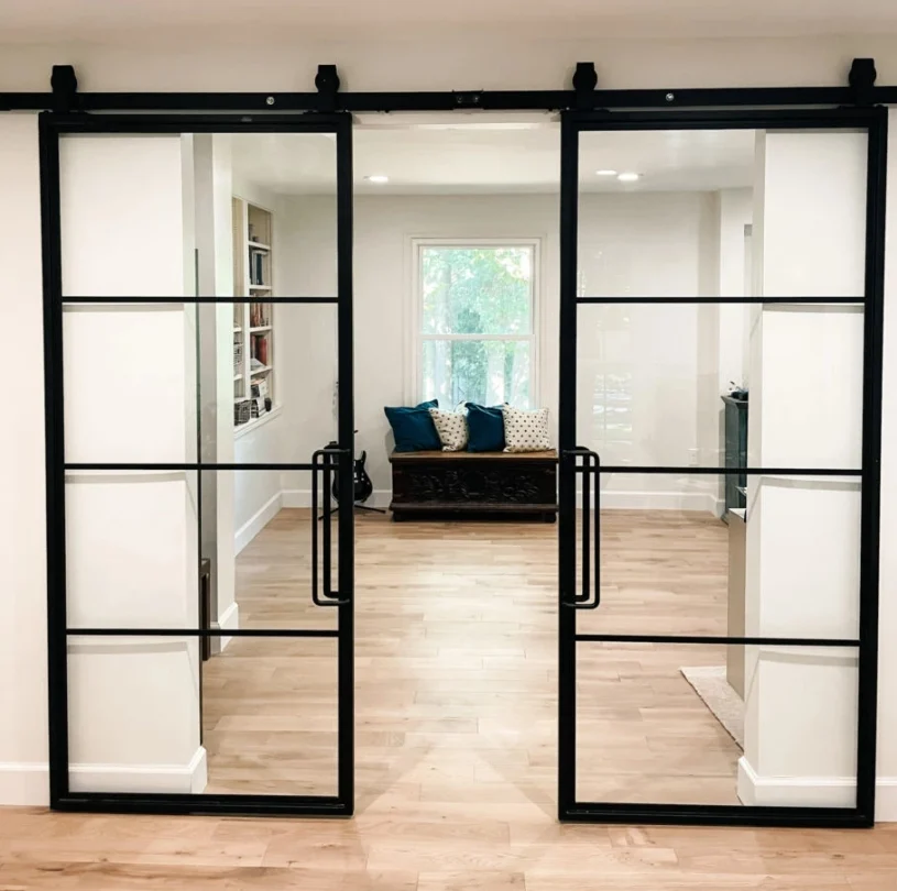 aluminum glass barn door