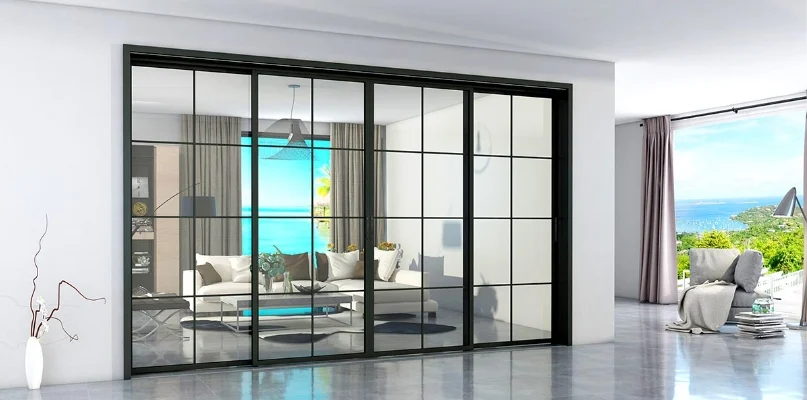 black interior glass door