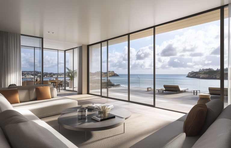 hurricane impact sliding door with large glass panel