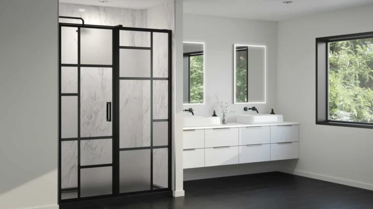 Matte black shower door