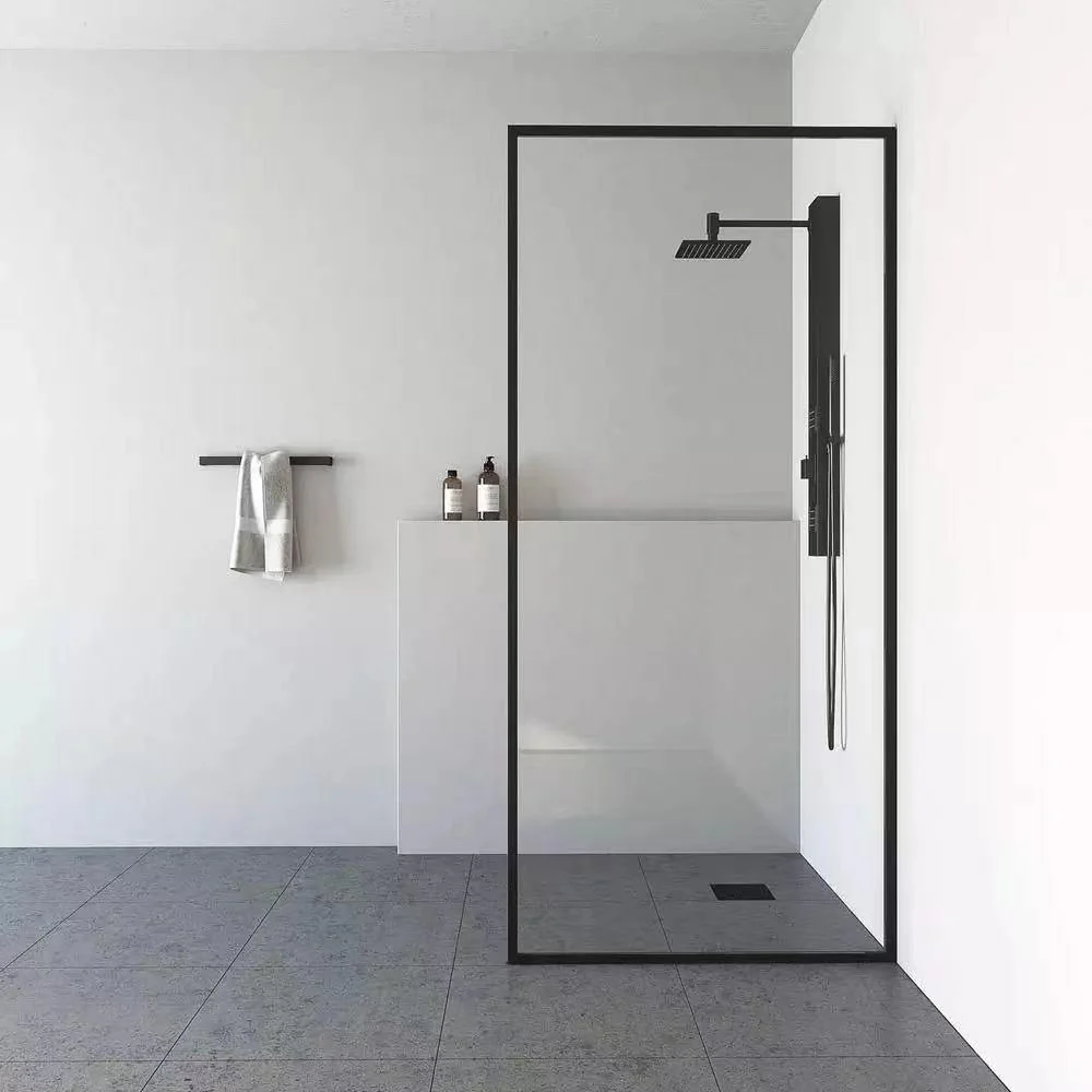 black-aluminum-shower-door