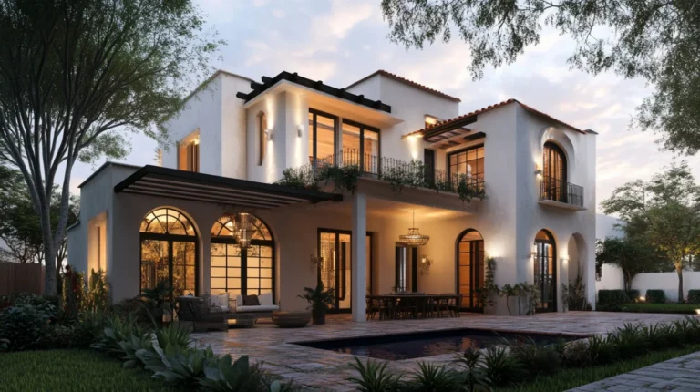 mexcian residential house with windows and doors