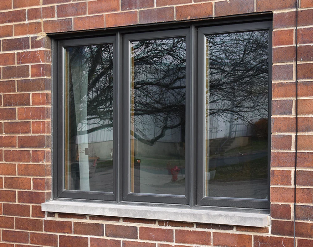 black aluminum clad windows