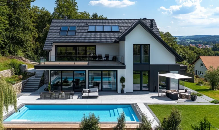 german villa with german style aluminum window design