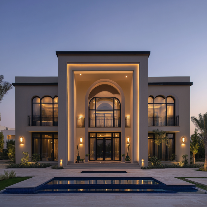 uae billa with aluminum windows and doors