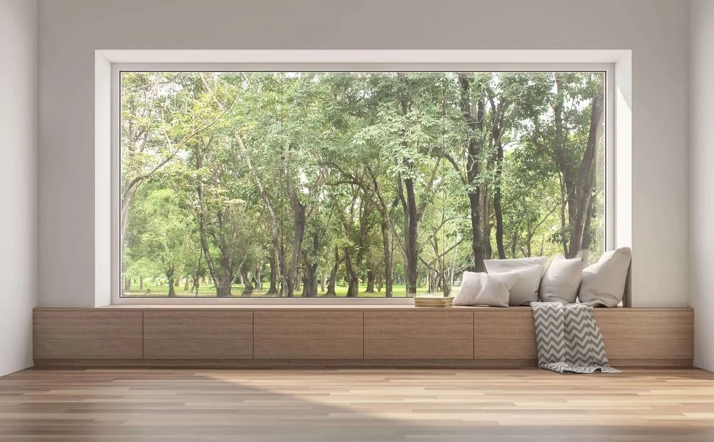 simple large fixed picture window design
