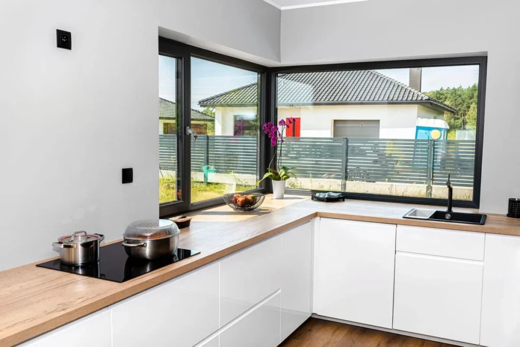 kitchen corner window ventilator window design