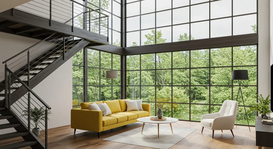 aluminum-window-wall-design-ideas-for-living-room